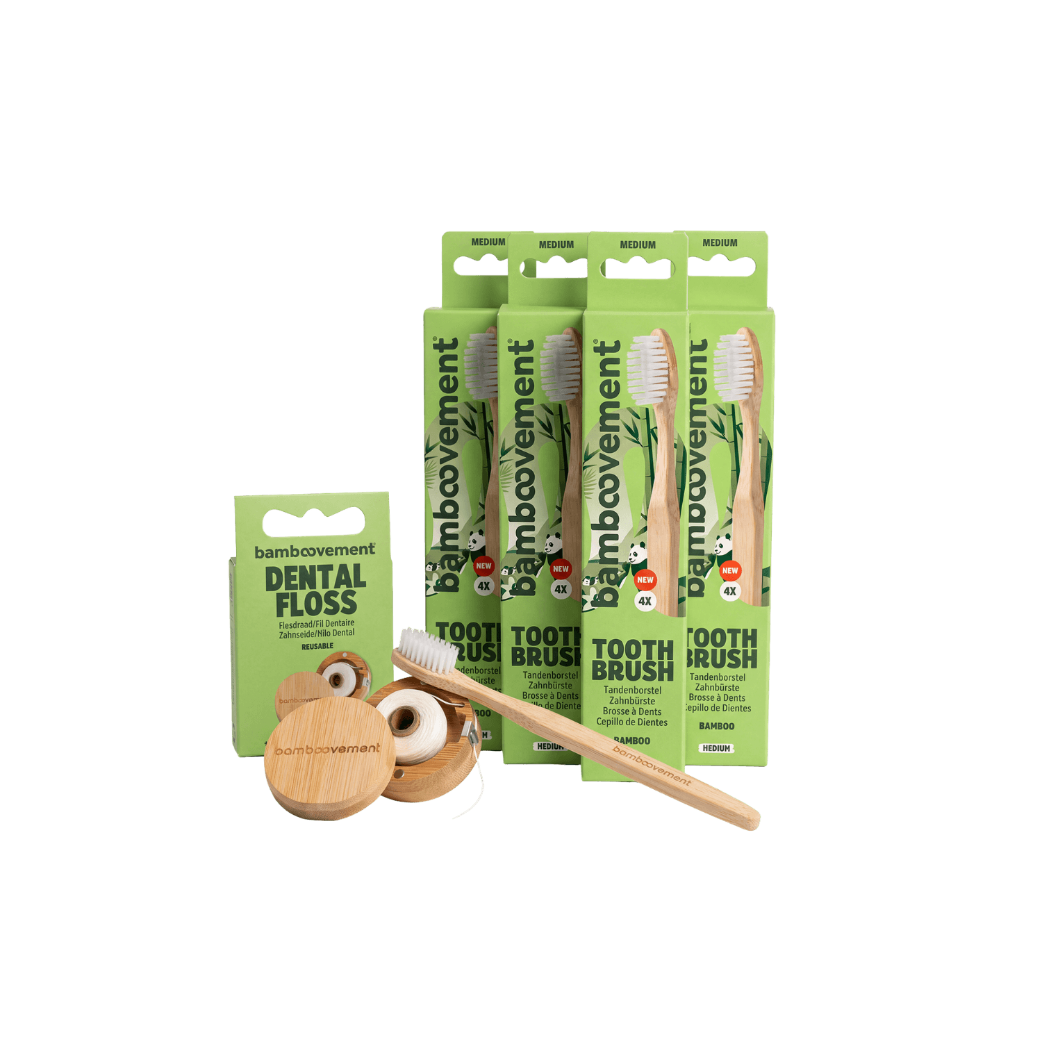 Bamboo Toothbrush Set + Floss