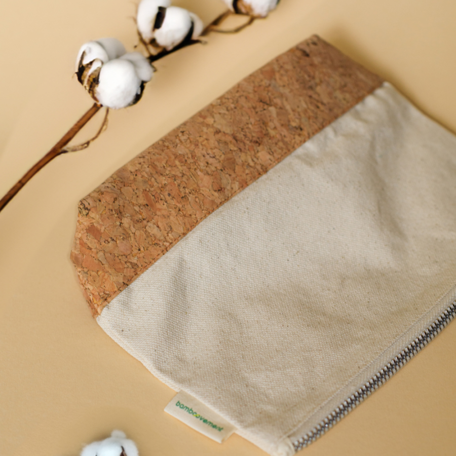 cork cotton toiletry bag